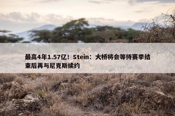 最高4年1.57亿！Stein：大桥将会等待赛季结束后再与尼克斯续约