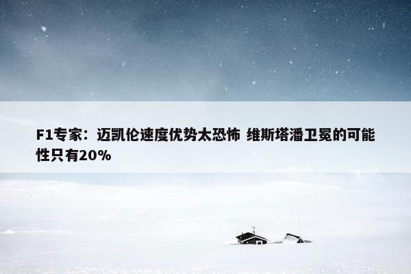 F1专家：迈凯伦速度优势太恐怖 维斯塔潘卫冕的可能性只有20%
