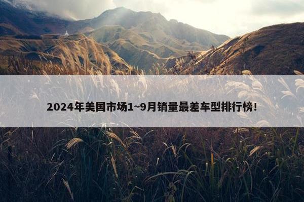 2024年美国市场1~9月销量最差车型排行榜！