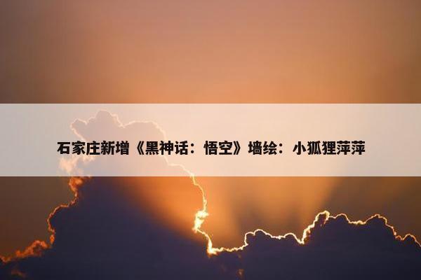 石家庄新增《黑神话：悟空》墙绘：小狐狸萍萍