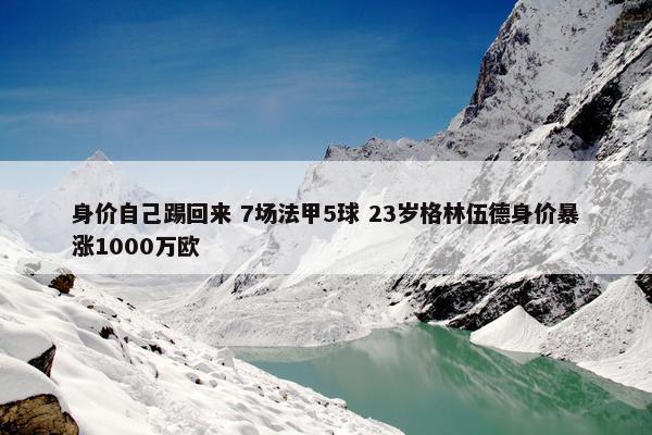 身价自己踢回来 7场法甲5球 23岁格林伍德身价暴涨1000万欧