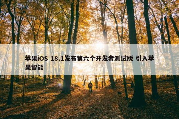 苹果iOS 18.1发布第六个开发者测试版 引入苹果智能