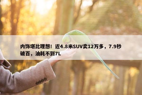 内饰堪比理想！近4.8米SUV卖12万多，7.9秒破百，油耗不到7L