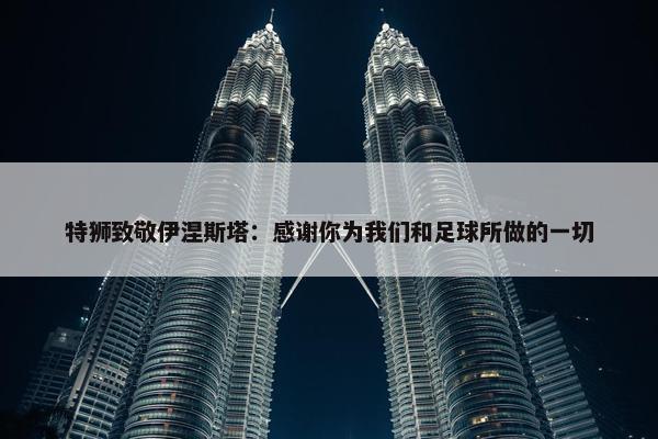 特狮致敬伊涅斯塔：感谢你为我们和足球所做的一切