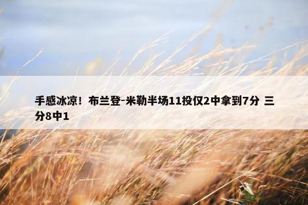 手感冰凉！布兰登-米勒半场11投仅2中拿到7分 三分8中1