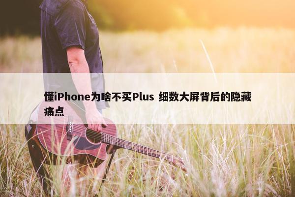 懂iPhone为啥不买Plus 细数大屏背后的隐藏痛点