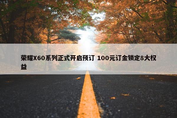 荣耀X60系列正式开启预订 100元订金锁定8大权益