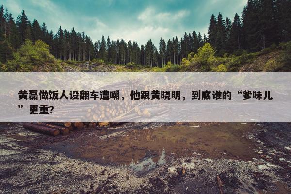 黄磊做饭人设翻车遭嘲，他跟黄晓明，到底谁的“爹味儿”更重？