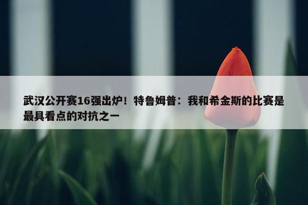 武汉公开赛16强出炉！特鲁姆普：我和希金斯的比赛是最具看点的对抗之一