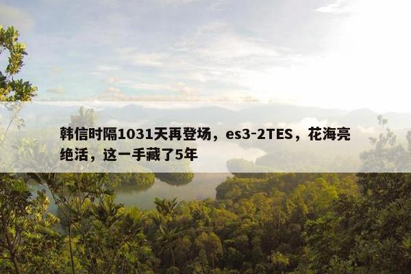 韩信时隔1031天再登场，es3-2TES，花海亮绝活，这一手藏了5年