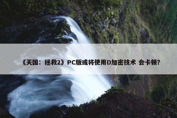 《天国：拯救2》PC版或将使用D加密技术 会卡顿？