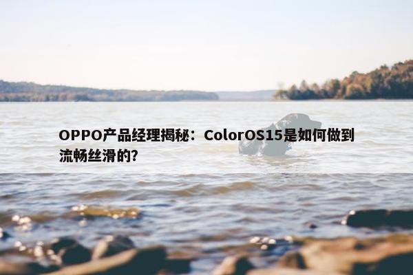 OPPO产品经理揭秘：ColorOS15是如何做到流畅丝滑的？