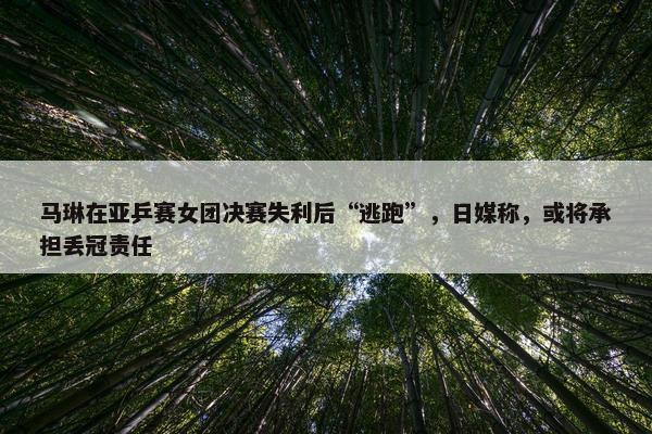 马琳在亚乒赛女团决赛失利后“逃跑”，日媒称，或将承担丢冠责任