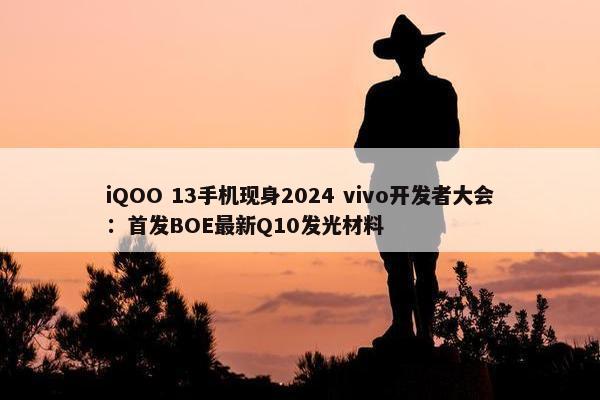 iQOO 13手机现身2024 vivo开发者大会：首发BOE最新Q10发光材料