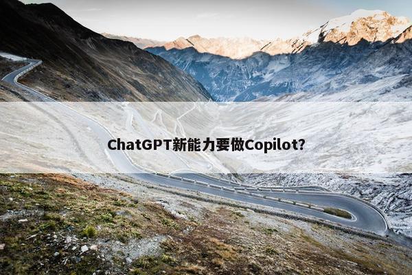 ChatGPT新能力要做Copilot？