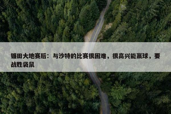 镰田大地赛后：与沙特的比赛很困难，很高兴能赢球，要战胜袋鼠