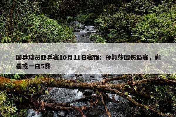 国乒球员亚乒赛10月11日赛程：孙颖莎因伤退赛，蒯曼或一日5赛