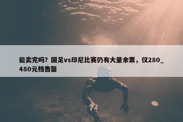 能卖完吗？国足vs印尼比赛仍有大量余票，仅280_480元档售罄