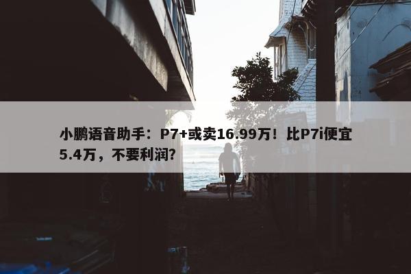 小鹏语音助手：P7+或卖16.99万！比P7i便宜5.4万，不要利润？