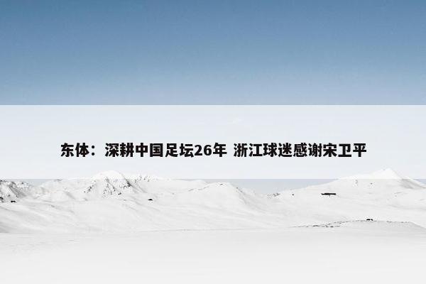 东体：深耕中国足坛26年 浙江球迷感谢宋卫平