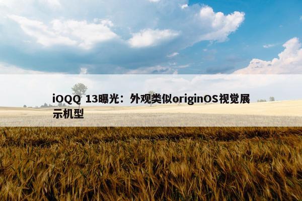 iOQQ 13曝光：外观类似originOS视觉展示机型