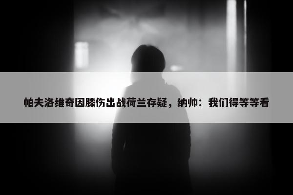 帕夫洛维奇因膝伤出战荷兰存疑，纳帅：我们得等等看