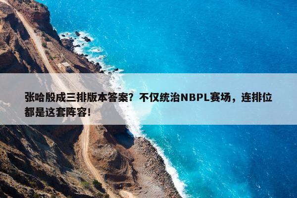 张哈殷成三排版本答案？不仅统治NBPL赛场，连排位都是这套阵容！