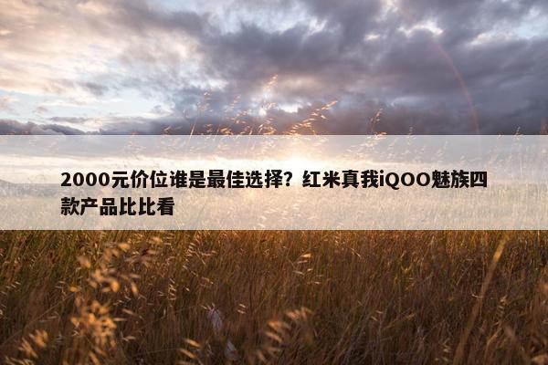 2000元价位谁是最佳选择？红米真我iQOO魅族四款产品比比看