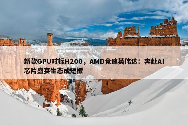 新款GPU对标H200，AMD竞速英伟达：奔赴AI芯片盛宴生态成短板