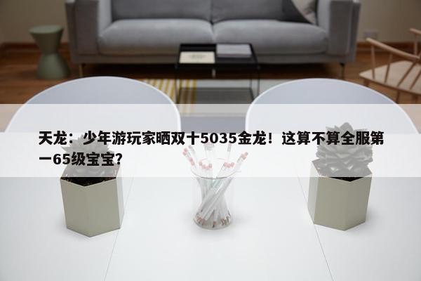 天龙：少年游玩家晒双十5035金龙！这算不算全服第一65级宝宝？