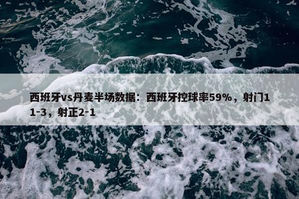 西班牙vs丹麦半场数据：西班牙控球率59%，射门11-3，射正2-1