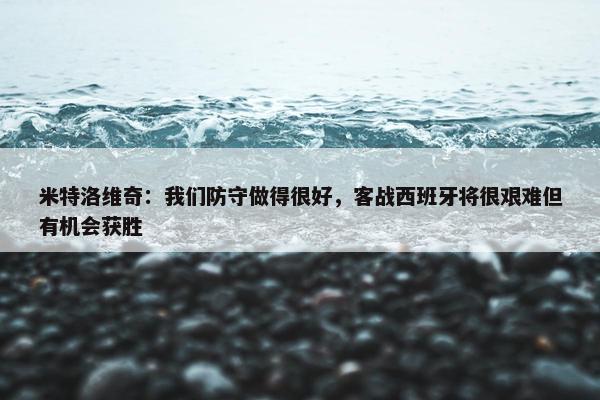 米特洛维奇：我们防守做得很好，客战西班牙将很艰难但有机会获胜