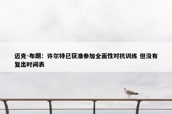 迈克-布朗：许尔特已获准参加全面性对抗训练 但没有复出时间表