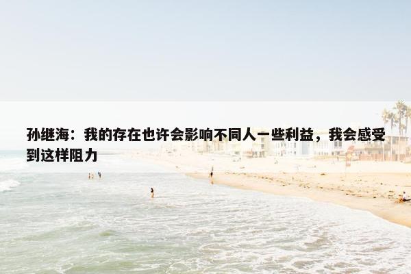 孙继海：我的存在也许会影响不同人一些利益，我会感受到这样阻力