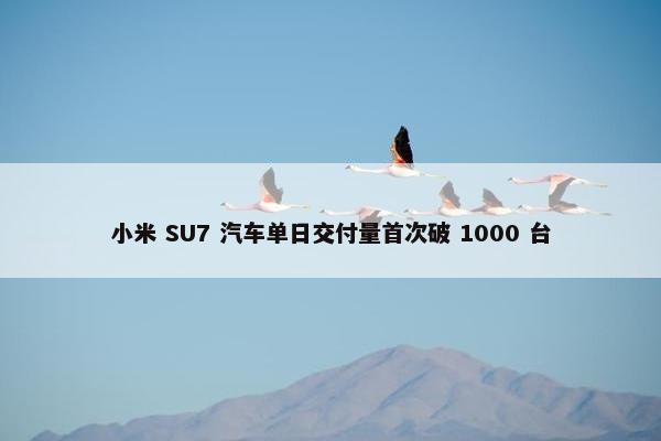 小米 SU7 汽车单日交付量首次破 1000 台