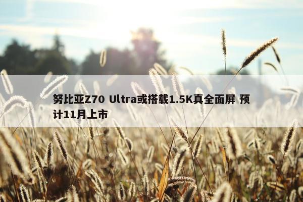 努比亚Z70 Ultra或搭载1.5K真全面屏 预计11月上市