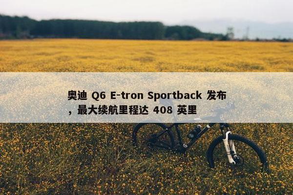 奥迪 Q6 E-tron Sportback 发布，最大续航里程达 408 英里