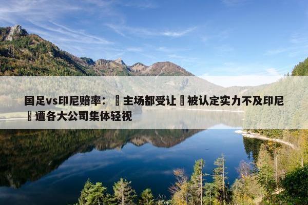 国足vs印尼赔率： 主场都受让 被认定实力不及印尼 遭各大公司集体轻视