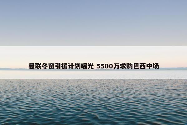 曼联冬窗引援计划曝光 5500万求购巴西中场