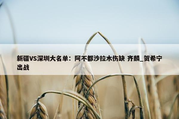 新疆VS深圳大名单：阿不都沙拉木伤缺 齐麟_贺希宁出战