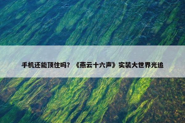 手机还能顶住吗？《燕云十六声》实装大世界光追