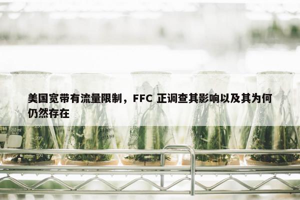 美国宽带有流量限制，FFC 正调查其影响以及其为何仍然存在