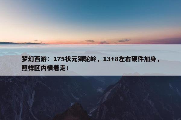 梦幻西游：175状元狮驼岭，13+8左右硬件加身，照样区内横着走！