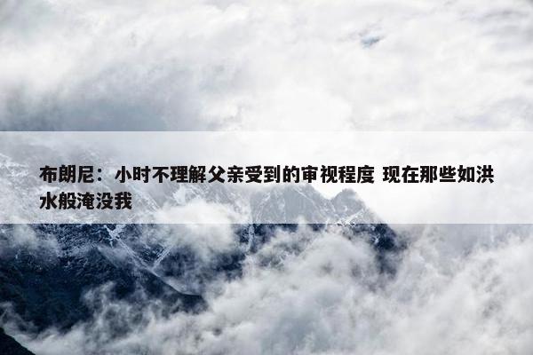 布朗尼：小时不理解父亲受到的审视程度 现在那些如洪水般淹没我