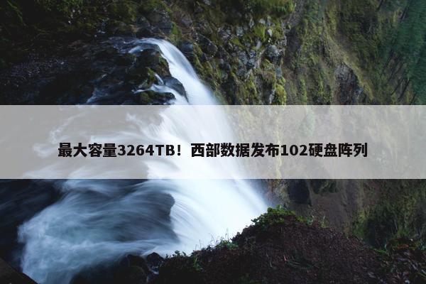 最大容量3264TB！西部数据发布102硬盘阵列