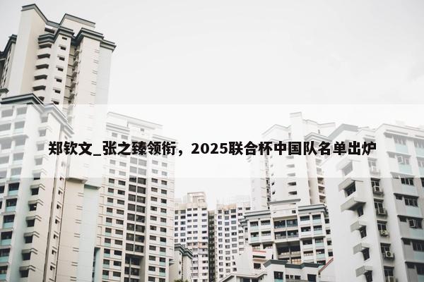 郑钦文_张之臻领衔，2025联合杯中国队名单出炉