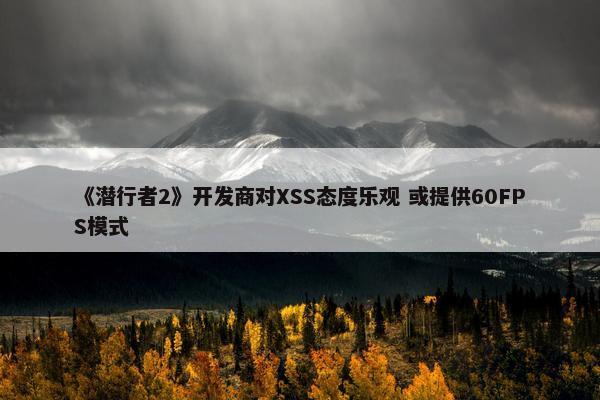 《潜行者2》开发商对XSS态度乐观 或提供60FPS模式