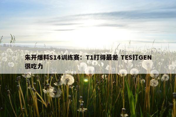 朱开爆料S14训练赛：T1打得最差 TES打GEN很吃力