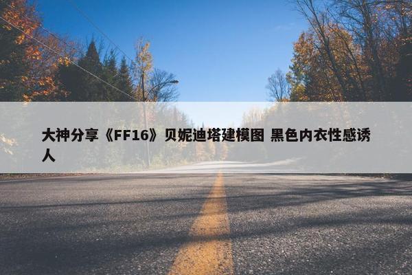 大神分享《FF16》贝妮迪塔建模图 黑色内衣性感诱人