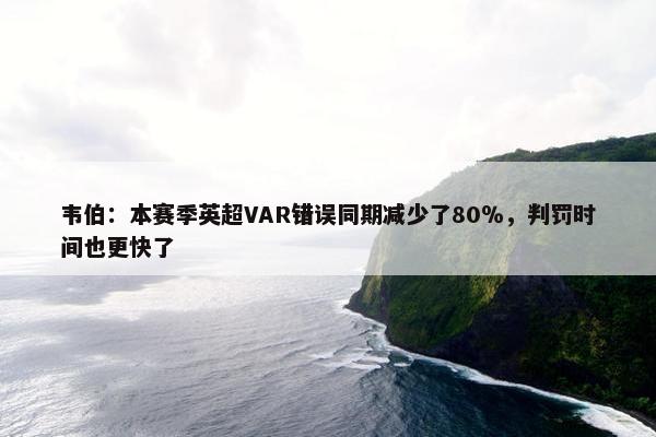 韦伯：本赛季英超VAR错误同期减少了80％，判罚时间也更快了